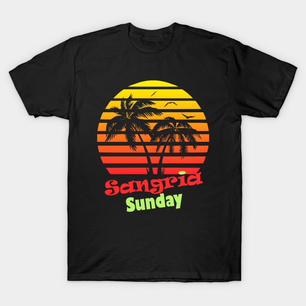 Sangria Sunday 80s Sunset T-Shirt by Nerd_art